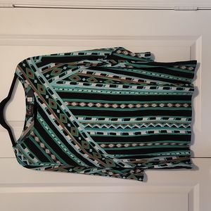 Bob Mackie Tribal Striped Blouse XL